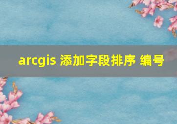 arcgis 添加字段排序 编号